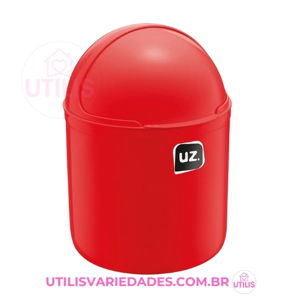 Lixeira vermelha UZ 4 litros